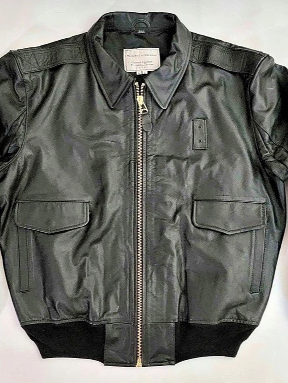 Taylor's Leatherwear Police Bomber Jacket Black Large
